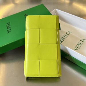 보테가 (징) 남성 대형 체크 접이식 지갑 소가죽 노랑 679845