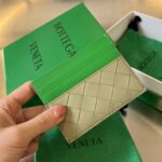 보테가 (징) 새틴 카드를 위한 카드 지갑 그린 749449