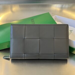 보테가 (징) 남성 대편格 지갑 클래식 편직 소가죽 그레이 649607