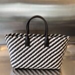 보테가 (징) 카바트 핸드백 고급 캔버스 혼합 양가죽 블랙 755154