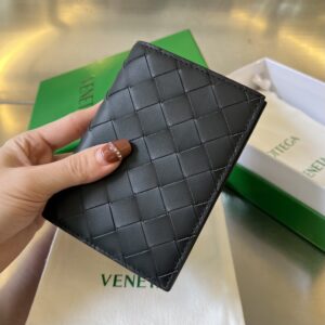 보테가 (징) 두折 세로형 짧은 지갑 소가죽 블랙 742143