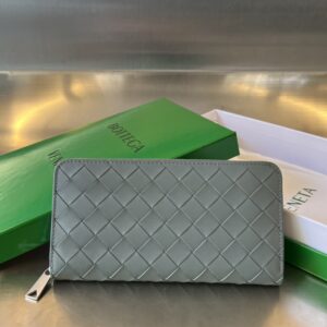 보테가 (징) 남성 편직 지갑 클래식 소가죽 그레이 593217