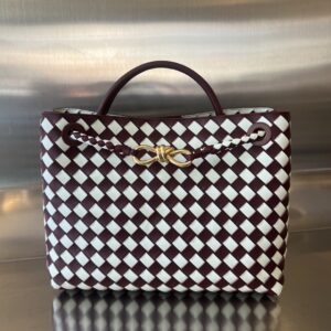 보테가 (징) 안디아모 미디움 아이보리/버건디 나파 양가죽 백 777527