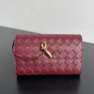 보테가 (징) 안디아모 롱 플랩 손목 지갑 와인 741504