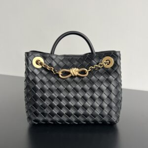 보테가 (징) 안디아모 업그레이드 블랙 골드 체인 숄더백 786008