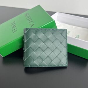 보테가 (징) 중간 너비 편직 단지갑 실용적인 디자인 그린 605721