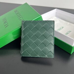 보테가 (징) 두折 수납 카드 지갑 소가죽 그린 749400