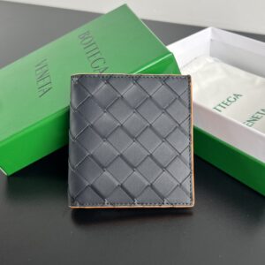 보테가 (징) 두折 수직형 짧은 지갑 소가죽 네이비 749400