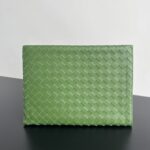 보테가 (징) 반지퍼 손잡이백 소가죽 그린 607479