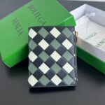 보테가 (징) 위빙 더블 지퍼 월렛 블랙 그린 742330