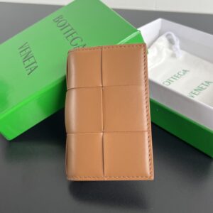 보테가 (징) 대형 체크 카드 지갑 브라운 649602
