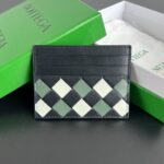 보테가 (징) 새틴 카드 지갑 블랙/그린 731956