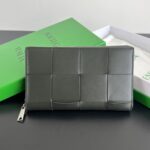 보테가 (징) 남성 대편格 지갑 클래식 편직 소가죽 그레이 649607