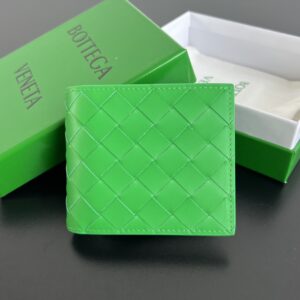 보테가 (징) 더블 접이식 동전 지갑 소가죽 그린 605722