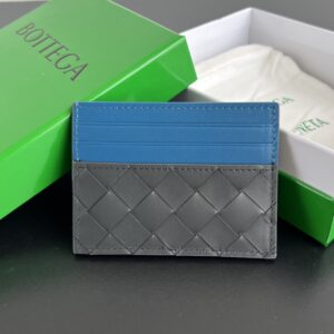 보테가 (징) 새틴 카드를 위한 카드 지갑 블루 그레이 749449
