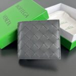 보테가 (징) 동전 지갑 더블 폴드 블랙 소가죽 605722