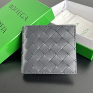 보테가 (징) 동전 지갑 더블 폴드 블랙 소가죽 605722