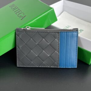 보테가 (징) BV 편직 지퍼 카드 지갑 그레이 755985