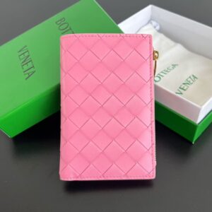 보테가 (징) 엮인 더블 접이식 지갑 핑크 749940