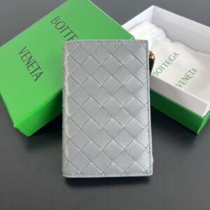 보테가 (징) 엮음 더블 지퍼 지갑 그레이 749940