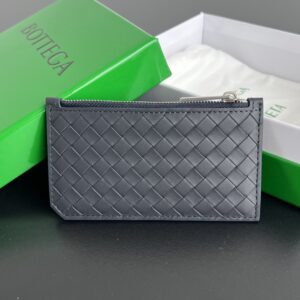 보테가 (징) 라인 지퍼 카드 지갑 소가죽 네이비 805827