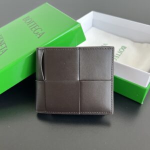 보테가 (징) 대편직 코인 포켓 더블 접이식 지갑 브라운 649605