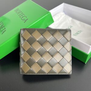 보테가 (징) 중간폭 편직 단지갑 그레이 605721