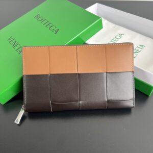 보테가 (징) 남성 대편格 지갑 클래식 편직 소가죽 브라운 649607