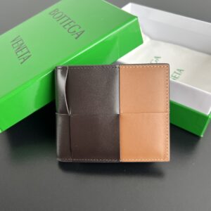 보테가 (징) 대편직 코인 지갑 브라운/베이지 649605