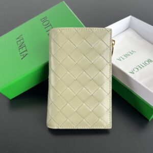 보테가 (징) 엮음 더블 폴드 지퍼 지갑 그린 749940