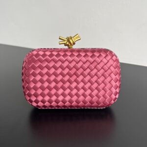 보테가 (징) BV Knot 미니 클러치 핑크 실크 위빙 백 717622