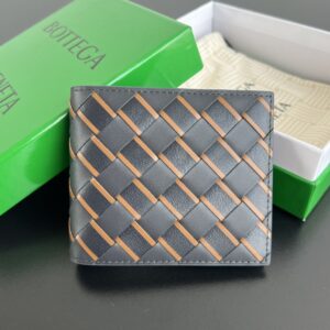 보테가 (징) 중간 폭 편직 단지갑 실용적인 디자인 블랙 p280