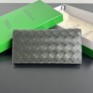 보테가 (징) 클래식 편직 장지갑 그레이 749438