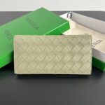 보테가 (징) 편직 플랩 롱 지갑 그린 749438