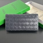 보테가 (징) 클래식 편직 롱 지갑 블랙 749438