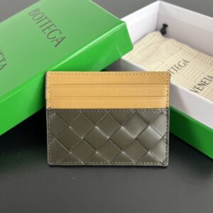 보테가 (징) 새틴 카드를 위한 카드 지갑 카키 베이지 749449
