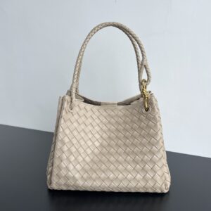 보테가 (징) 인트레치아토 웨빙 가죽 숄더백 베이지 796571