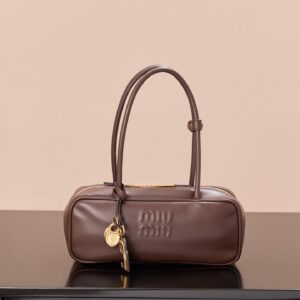 미우미우 (팬더) 비아 소형 브라운 소가죽 백팩 5BB173