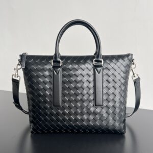 보테가 (징) 신상 편직 소프트 비즈니스 백 블랙 815784