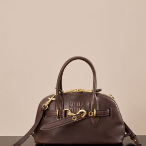 미우미우 (팬더) 아벤투르 소형 복고풍 소가죽 백 브라운 5BB169