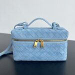보테가 (징) 바니티 케이스 스웨이드 화장품 파우치 블루 789109