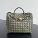 보테가 (징) 안디아모 손가방 클래식 올가죽 편직 금색 스트랩 그레이 743568