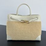 보테가 (징) 안디아모 니트 라피아 토트백 아이보리 827479