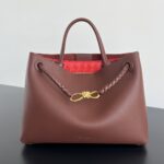 보테가 (징) 안디아모 브라운 금속 장식 소가죽 토트백 810214