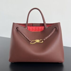 보테가 (징) 안디아모 브라운 금속 장식 소가죽 토트백 810214