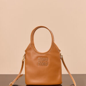 미우미우 (팬더) 아이비 미니 토트 캐러멜 소가죽 백 5BA281