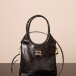미우미우 (팬더) 아이비 미니 블랙 유광 가죽 백 5BA281