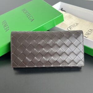 보테가 (징) 클래식 편직 롱 지갑 브라운 749438