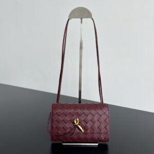 보테가 (징) 안디아모 미니 클러치 숄더백 뮤즈 황동 금속 잠금 브라운 836940