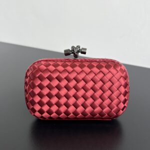 보테가 (징) BV Knot 미니 클러치 레드 실크 위빙 8651